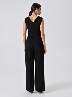 Black Jumpsuit with Double Lapel det_3