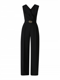Black Jumpsuit with Double Lapel det_4