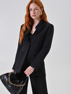 Schwarzer Blazer mit Drapé-Revers sp_e1