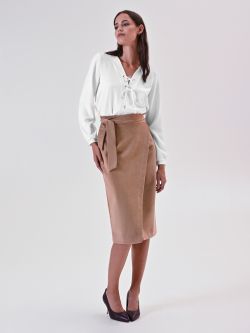 Suede Wrap Skirt in_i7