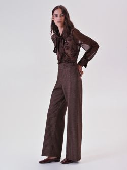 Brown Masculine Fabric Trousers in_i7