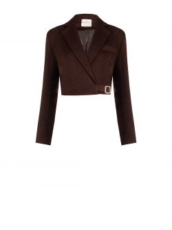 Cropped chocolate jacket with buckle det_4