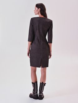 Sheath Dress in Grey Masculine Fabric det_3