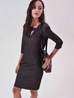 Sheath Dress in Grey Masculine Fabric sp_e1
