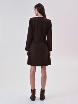 Brown Wrap Dress det_3