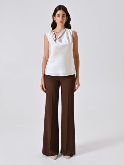 Blusa Beige Chiaro con Piercing Gold det_1
