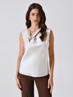 Blusa Beige Chiaro con Piercing Gold in_i7