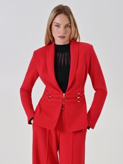 Red Blazer with Bustier Detail in_i7