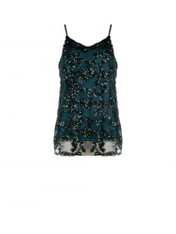 Green Sequin-Embellished Camisole Top det_4