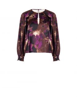 Abstract Print Satin Blouse det_4