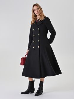 Black double-breasted long coat sp_e1