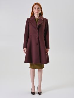 Cappotto Marrone con Bottoni Ricoperti in Misto Viscosa det_1