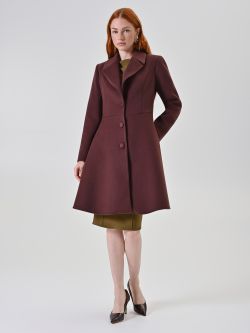 Cappotto Marrone con Bottoni Ricoperti in Misto Viscosa in_i7