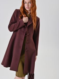 Cappotto Marrone con Bottoni Ricoperti sp_e1