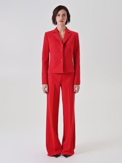 Taillierte rote Jacke mit Schmuckknöpfen det_1
