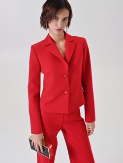 Taillierte rote Jacke mit Schmuckknöpfen sp_e1