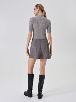 Grey Check Miniskirt det_3