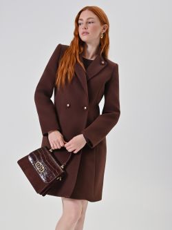 Cappotto Midi Marrone con Revers sp_e1