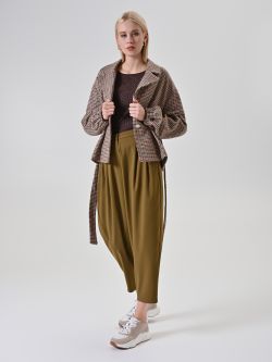 Military Green Pleated Carrot Trousers sp_e1