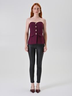  Burgunderrotes Bustier-Top det_1