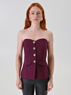  Burgunderrotes Bustier-Top det_2