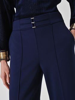Pantalon palazzo bleu à détail doré in_i5