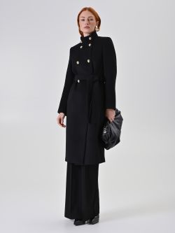 Cappotto Nero Doppiopetto con Collo in Piedi sp_e1