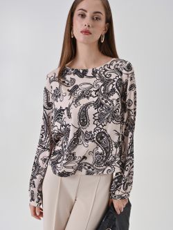Blusa beige stampa paisley sp_e1