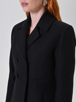 Cappotto Doppiopetto Nero con Bottoni Ricoperti in_i5