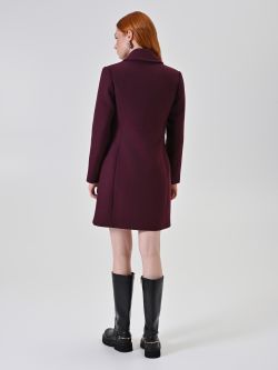 Cappotto Doppiopetto Bordeaux con Bottoni Ricoperti det_3