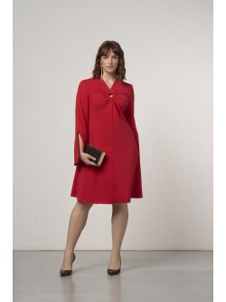 Rotes Curvy-Kleid mit Ringdetail sp_e1