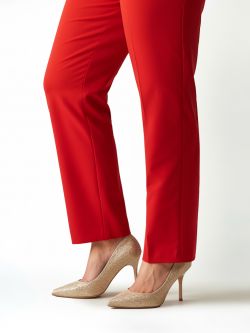 Red High-Waist Curvy Trousers with Crease det_3