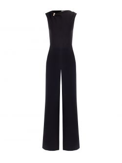 Schwarzer Palazzo-Jumpsuit mit Schmuckdetail det_4