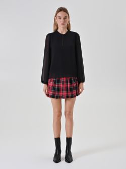 Black Georgette Sleeve Blouse det_1