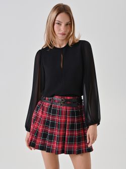 Black Georgette Sleeve Blouse in_i7