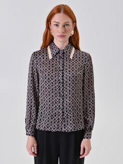 Camicia stampa catene nero det_2