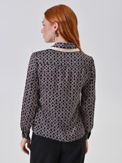 Camicia stampa catene nero det_3