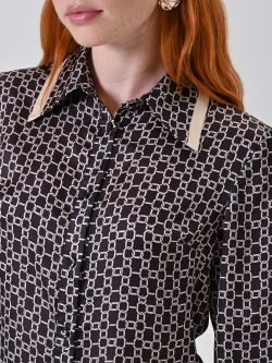 Camicia stampa catene nero in_i5