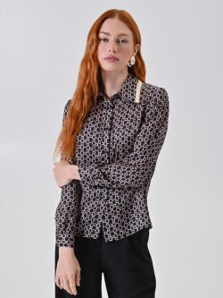 Camicia stampa catene nero in_i7