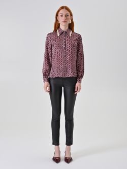 Camicia stampa catene rosso bordeaux det_1