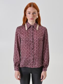 Camicia stampa catene rosso bordeaux det_2