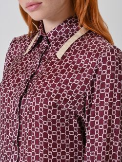 Camicia stampa catene rosso bordeaux in_i5