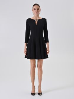 Black Flared Dress det_1