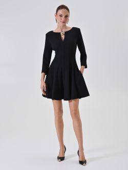 Black Flared Dress in_i7