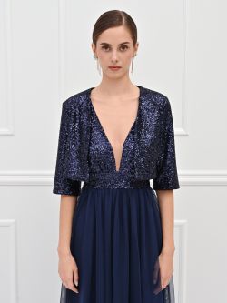 Bolero de lentejuelas azul det_2