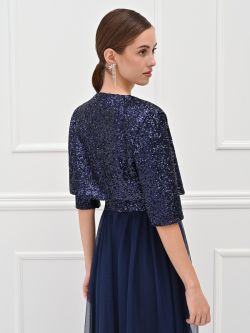 Bolero de lentejuelas azul det_3