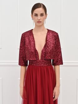 Bolero de lentejuelas burdeos det_2