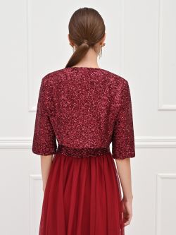 Bolero de lentejuelas burdeos det_3