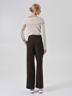 Chocolate Brown Corduroy Palazzo Pants det_3