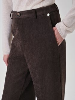Chocolate Brown Corduroy Palazzo Pants in_i5